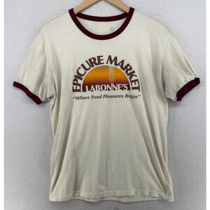 LABONNE'S MARKET Shirt L Watertown Woodbury Salisbury Prospect CT Ringer Beige
